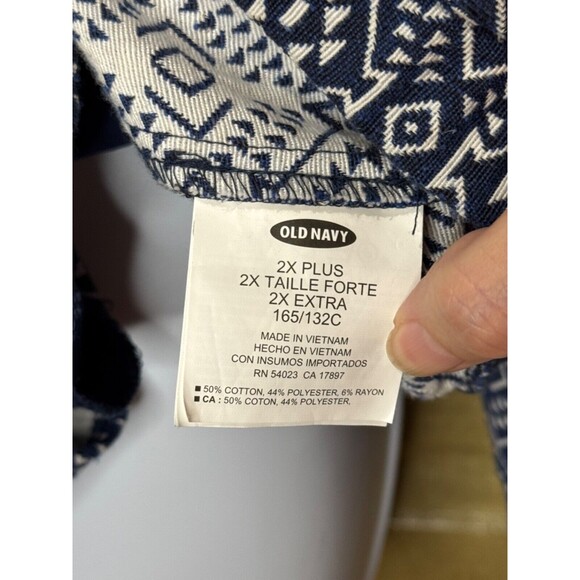 Old Navy Womens JACKET Blue Woven Aztec Print Pockets Quality 2X - Picture 5 of 6